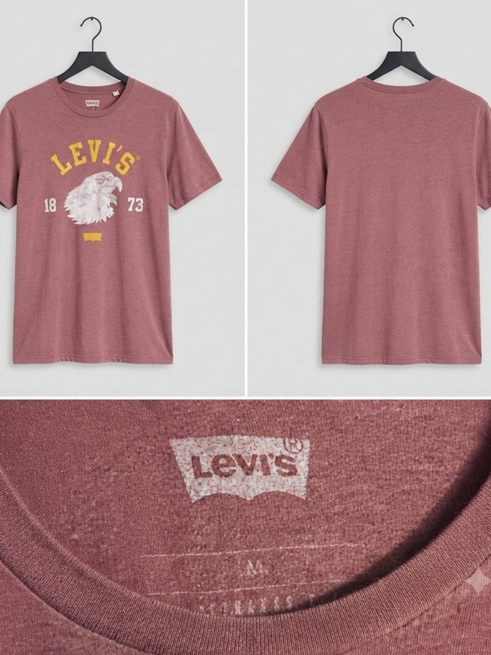 Levi's Maroon Short-Sleeve Tee with Yellow Graphic